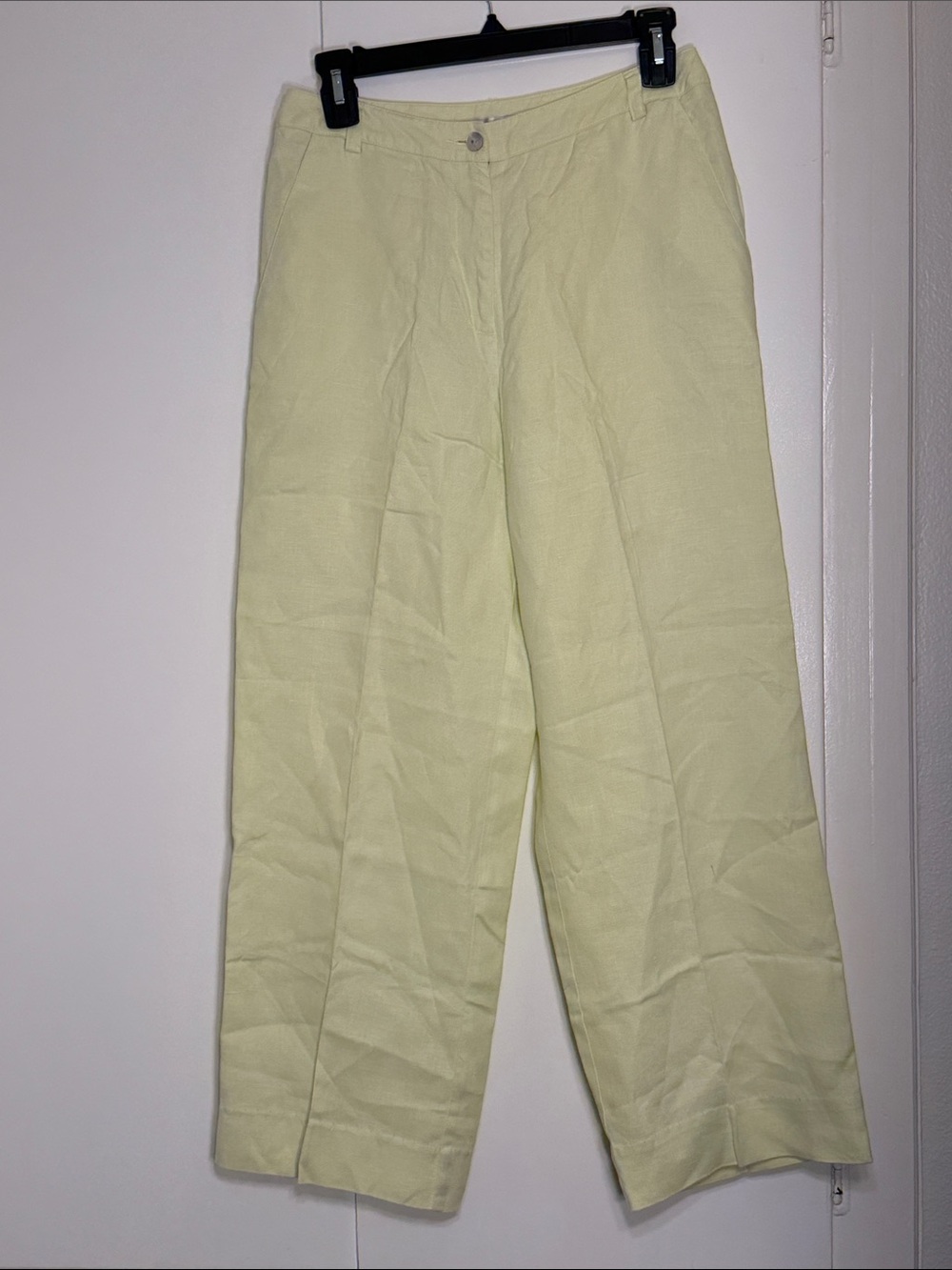 Women's Yellow Linen Wide Leg Pants from Tweeds